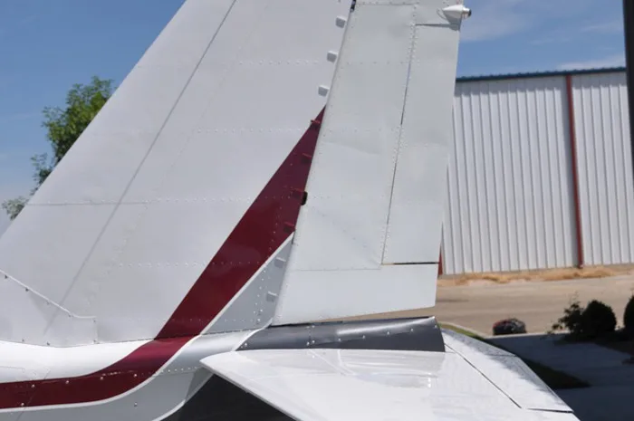 Exterior view of a 1966 Piper PA-23-250 Aztec, N6230Y.