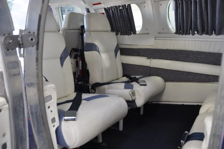 Cabin interior of a 1973 Beechcraft DUKE.