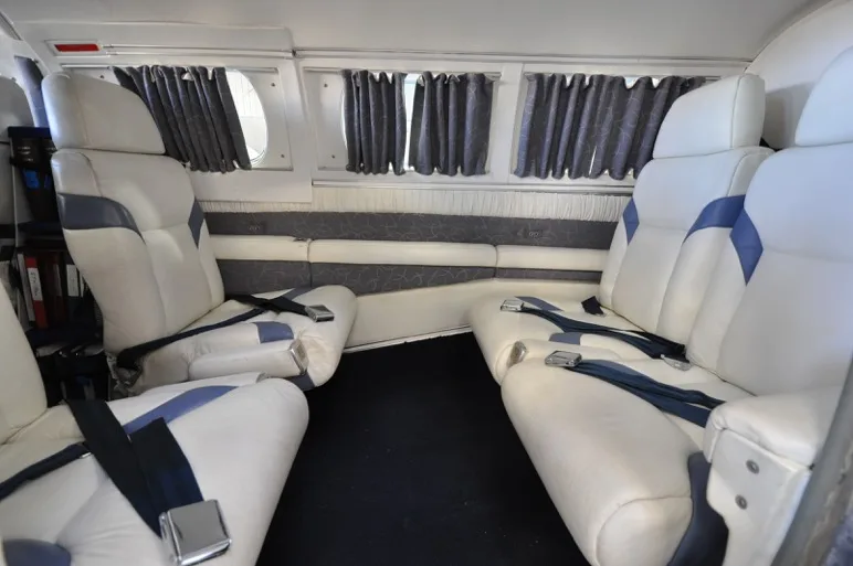 Cabin interior of a 1973 Beechcraft DUKE.