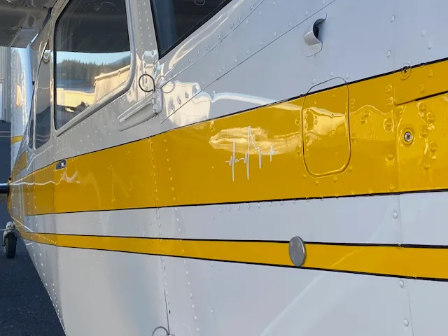 Exterior view of a 1977 Cessna 180K, N644FM.