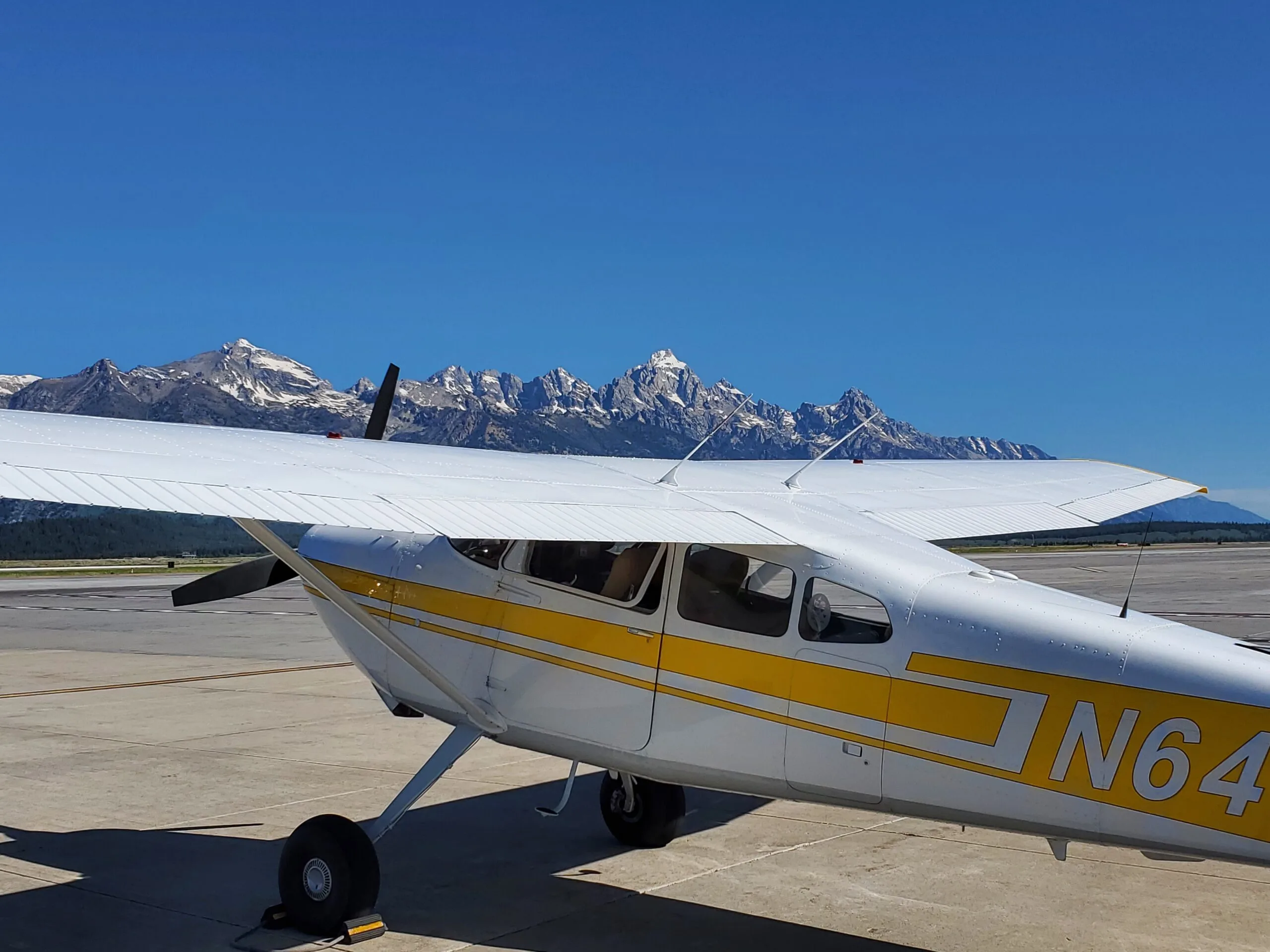 Exterior view of a 1977 Cessna 180K, N644FM.