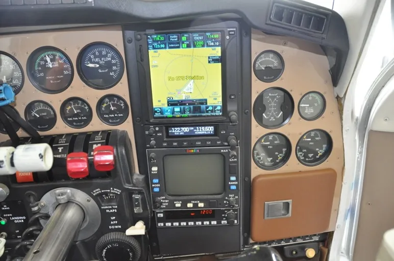 Avionics suite of a 1981 Beechcraft 58P.