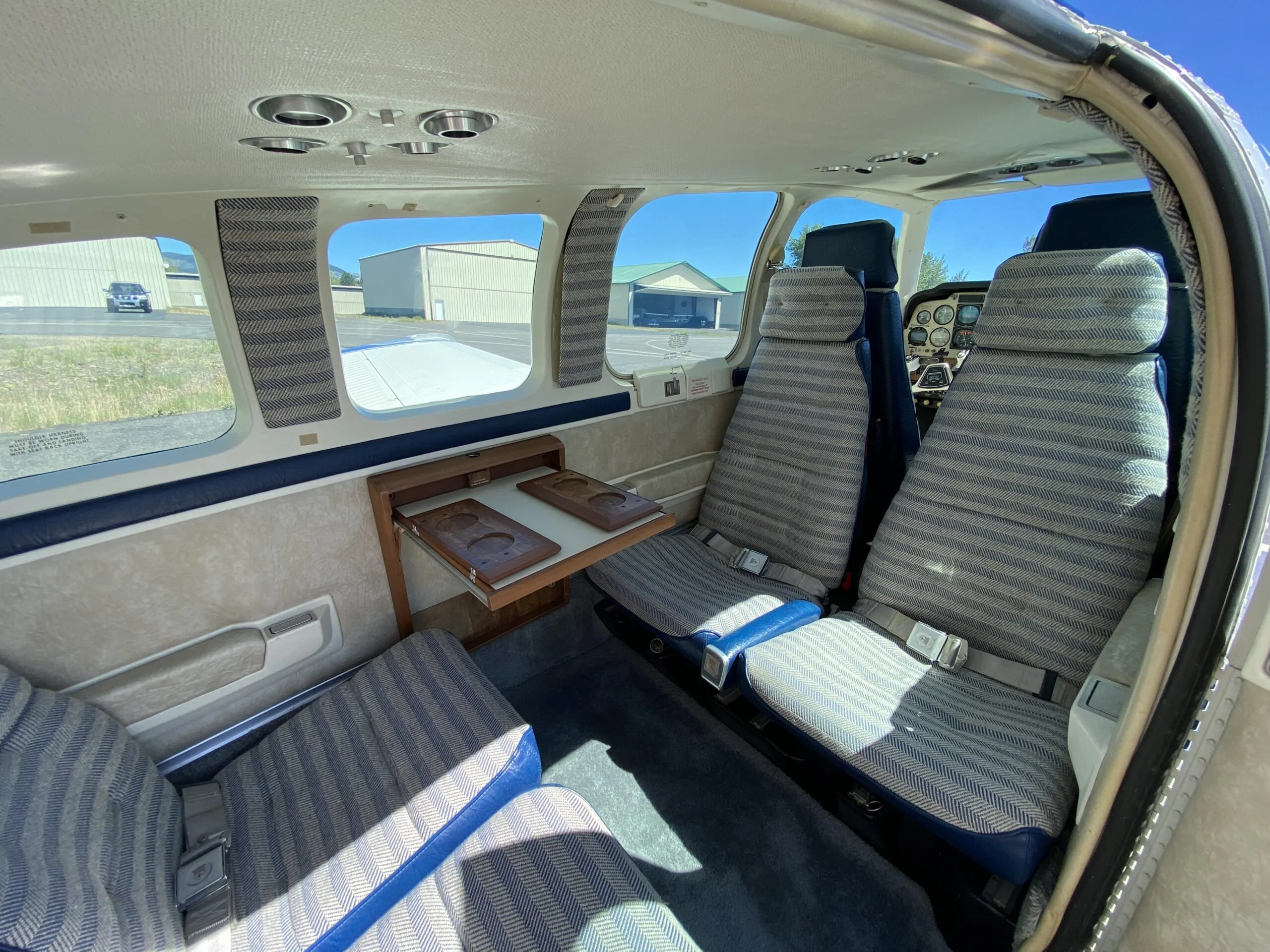 Cabin interior of a 1982 Beechcraft A36 (Beech Aircraft 50th Anniversary Model).