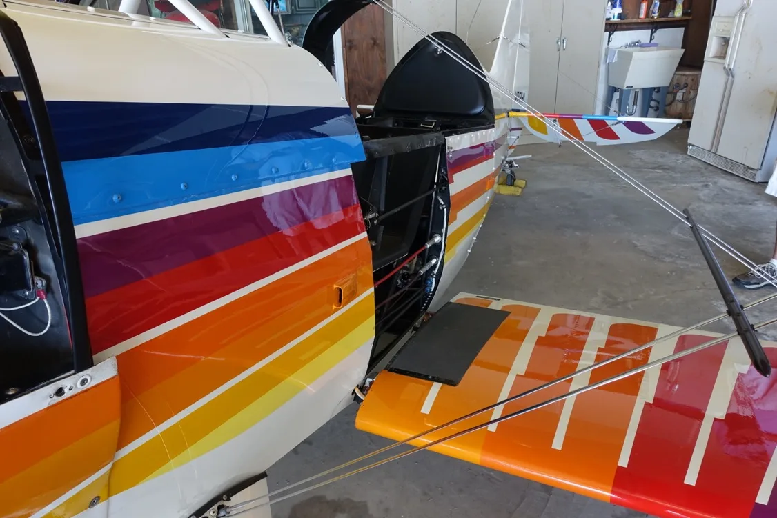 Exterior view of a 1984 Aviat CHRISTEN EAGLE II, N99HL.