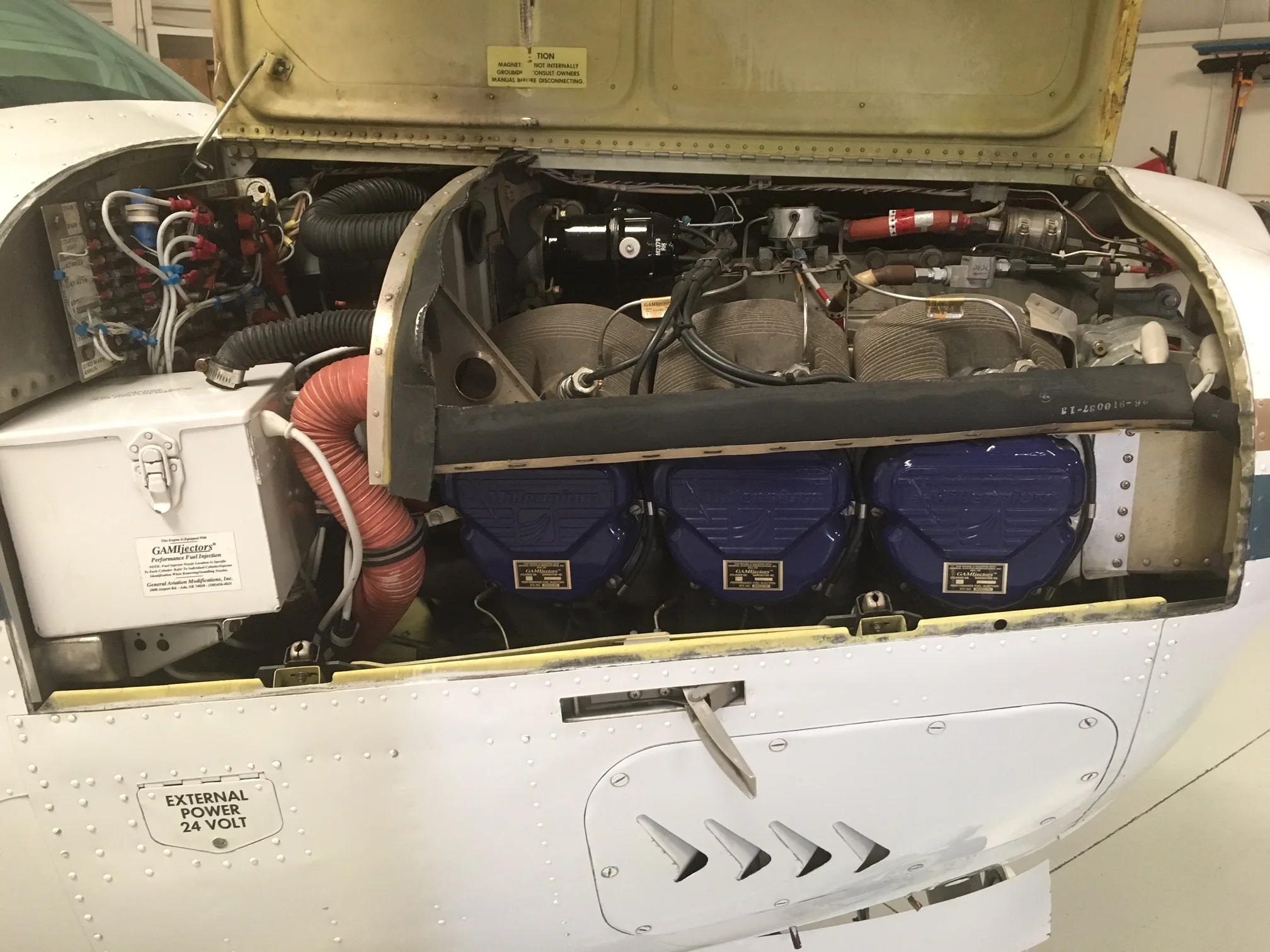 Engine detail of a 1990 Beechcraft.