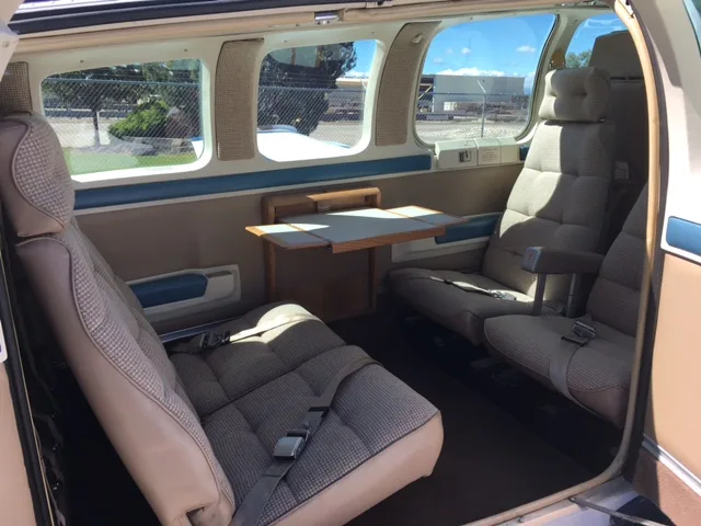 Cabin interior of a 1990 Beechcraft.