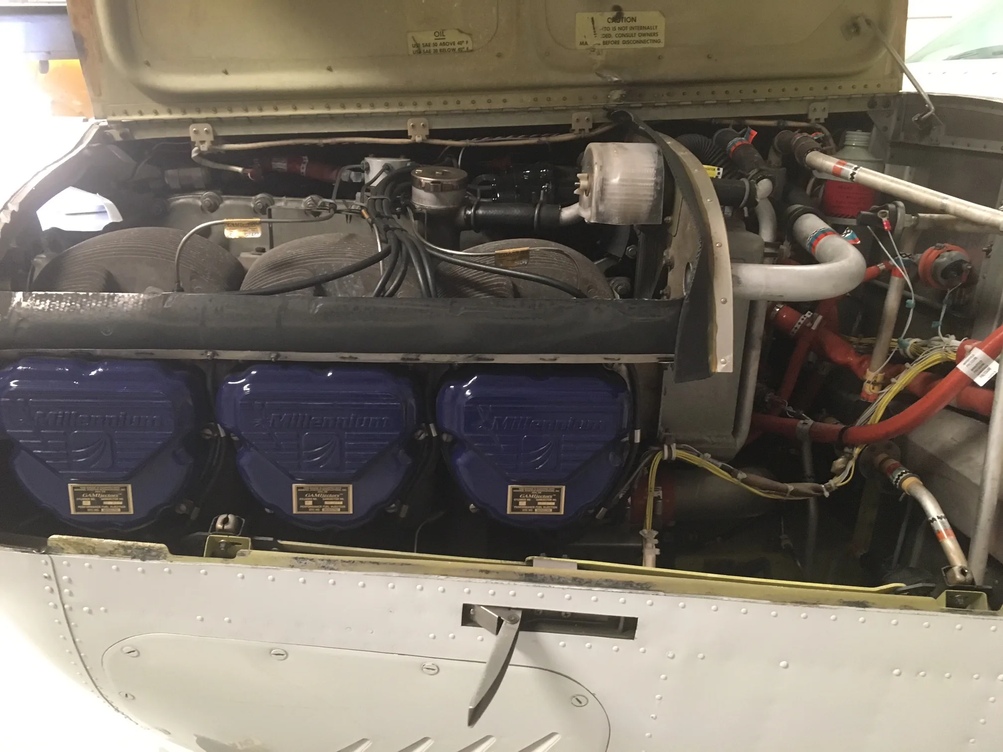 Engine detail of a 1990 Beechcraft.