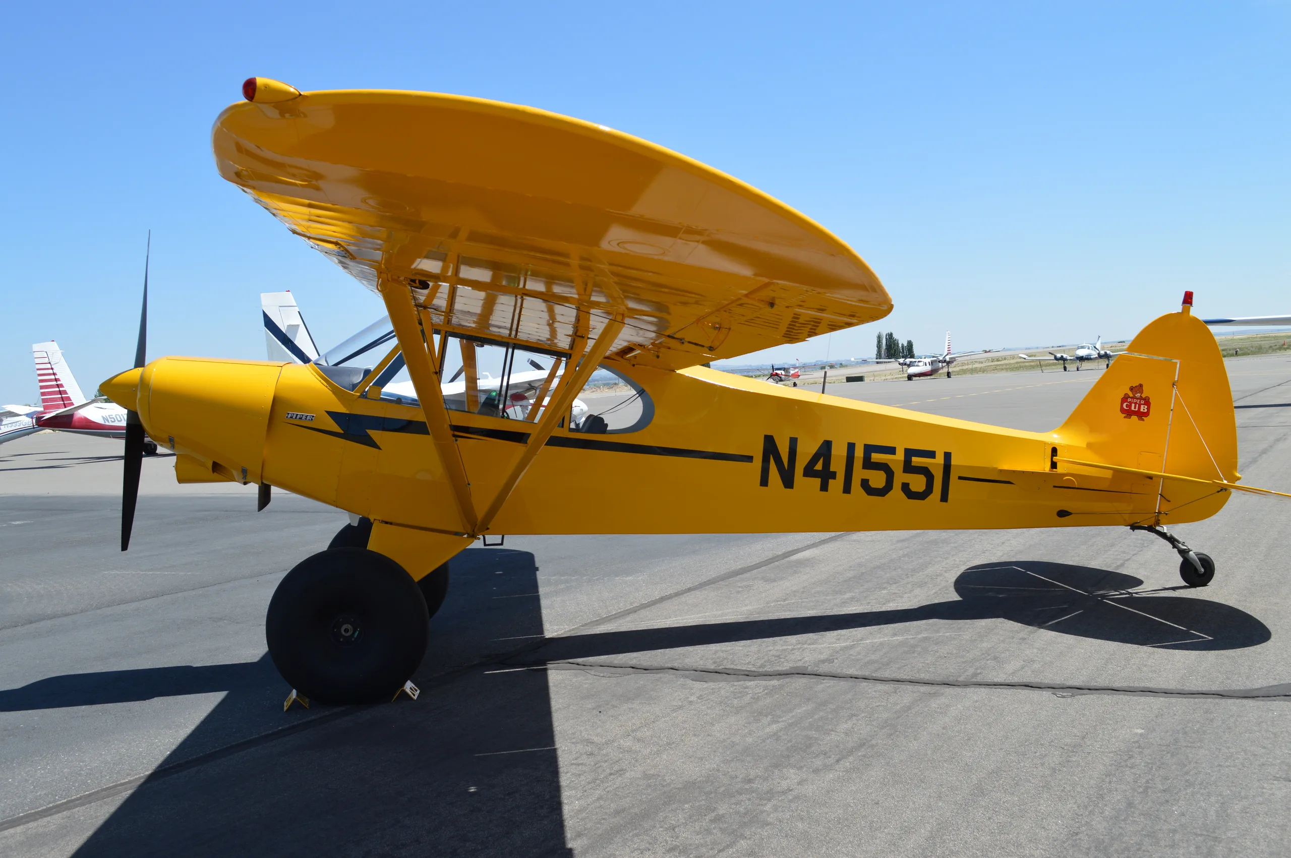 Exterior view of a 1993 Piper PA-18-150, N41551.