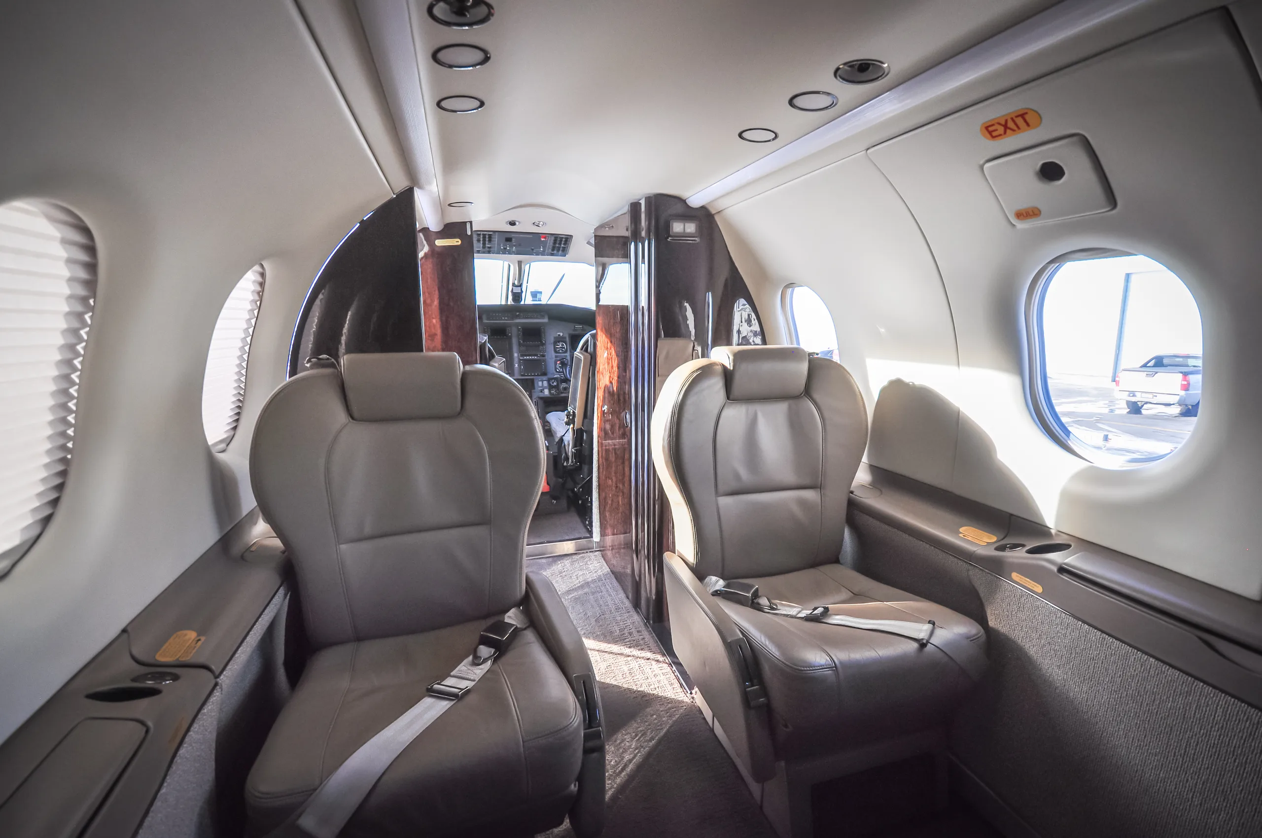 Cabin interior of a 2005 Pilatus PC-12/45.