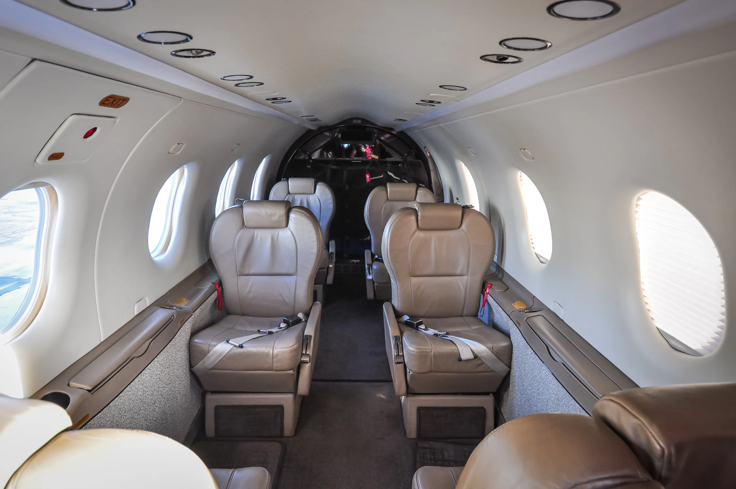 Cabin interior of a 2005 Pilatus PC-12/45.