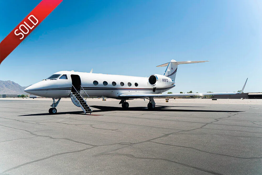 Exterior view of a 1990 Gulfstream G-IV SN1145 N18TD | Hopkinson Luxury Aircraft Sales, N18TD.