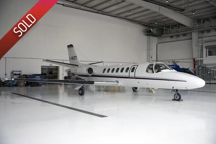 Exterior view of a 1997 Cessna Citation Ultra SN560-0444 C-GKZT | Hopkinson Luxury Aircraft Sales, C-GKZT.