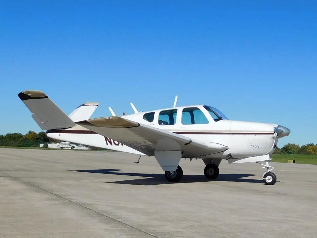 Exterior view of a 1959 Beechcraft K35 Bonanza - N616V Aircraft.