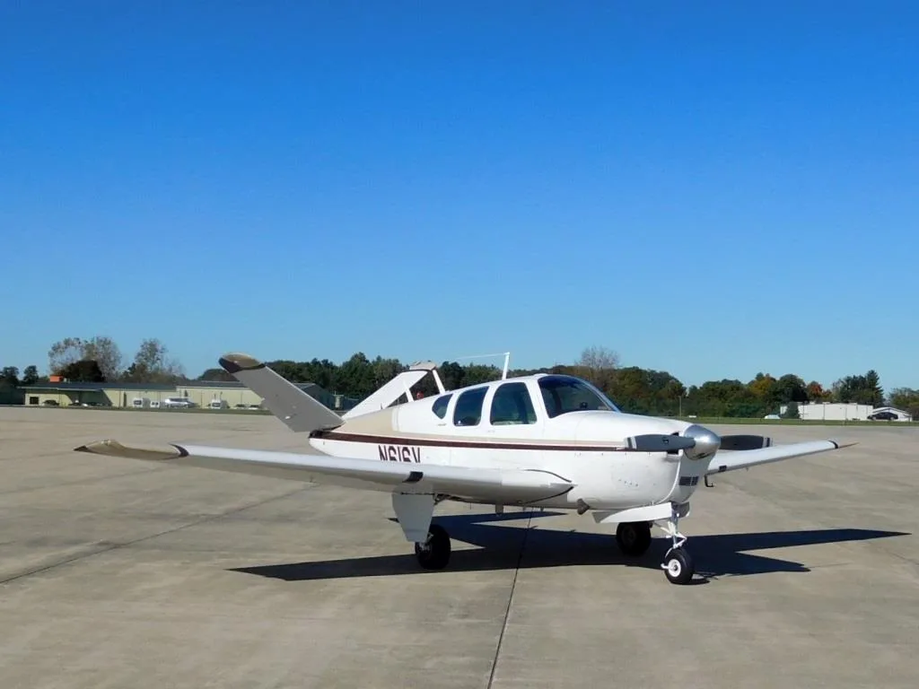 Exterior view of a 1959 Beechcraft K35 Bonanza - N616V Aircraft.