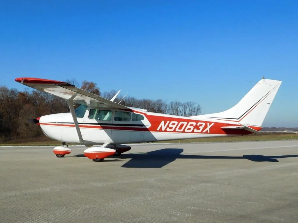 Exterior view of a 1961 Cessna 182- N9063X Aircraft.