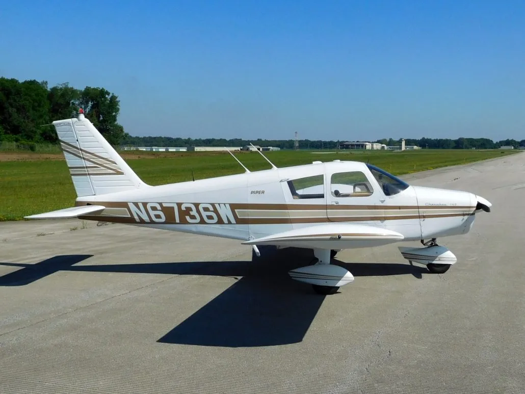 Exterior view of a 1965 Piper Cherokee 140 - N63736W Aircraft.