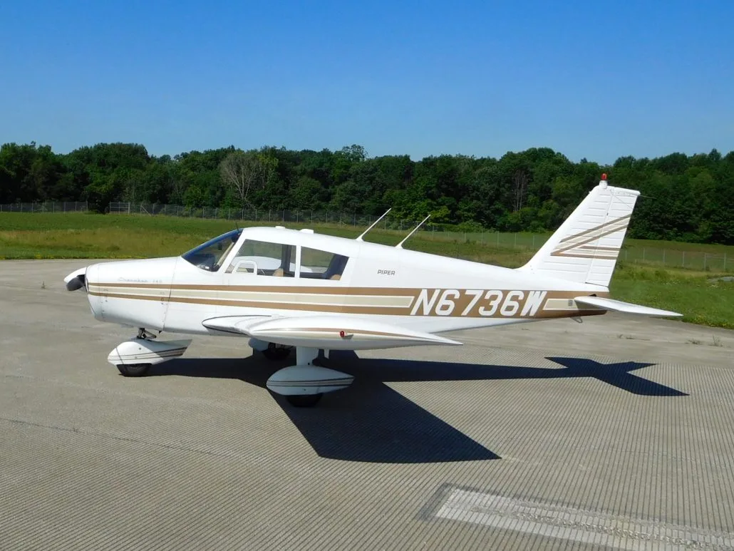 Exterior view of a 1965 Piper Cherokee 140 - N63736W Aircraft.