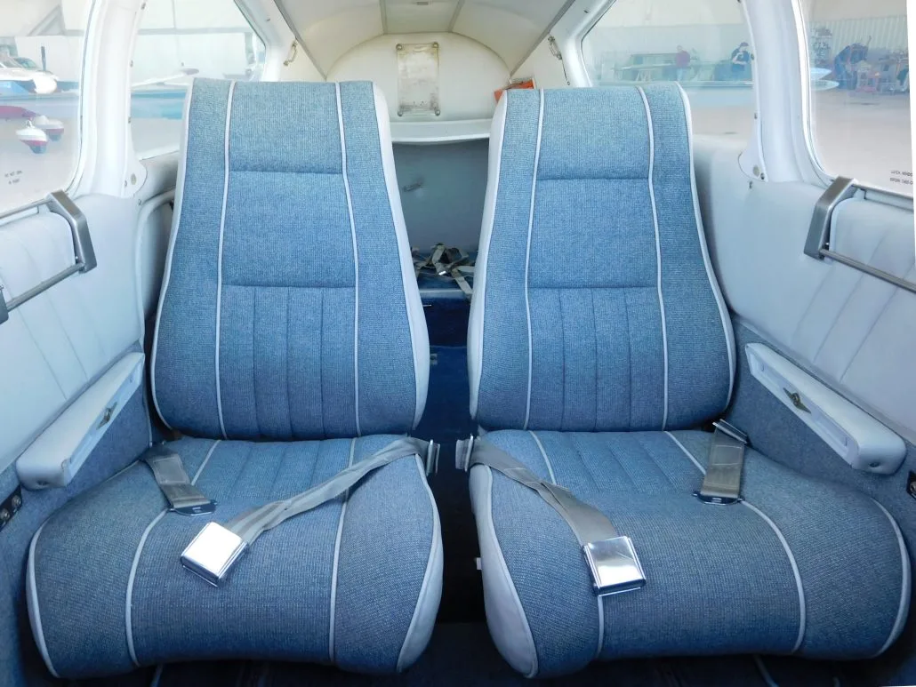 Cabin interior of a 1966 Beech C55 Baron - N100BT Aircraft.