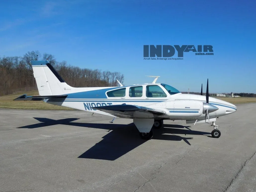 Exterior view of a 1966 Beech C55 Baron - N100BT Aircraft.