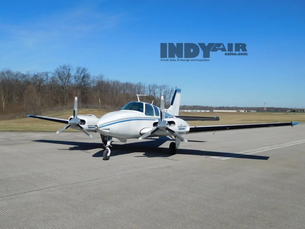 Exterior view of a 1966 Beech C55 Baron - N100BT Aircraft.