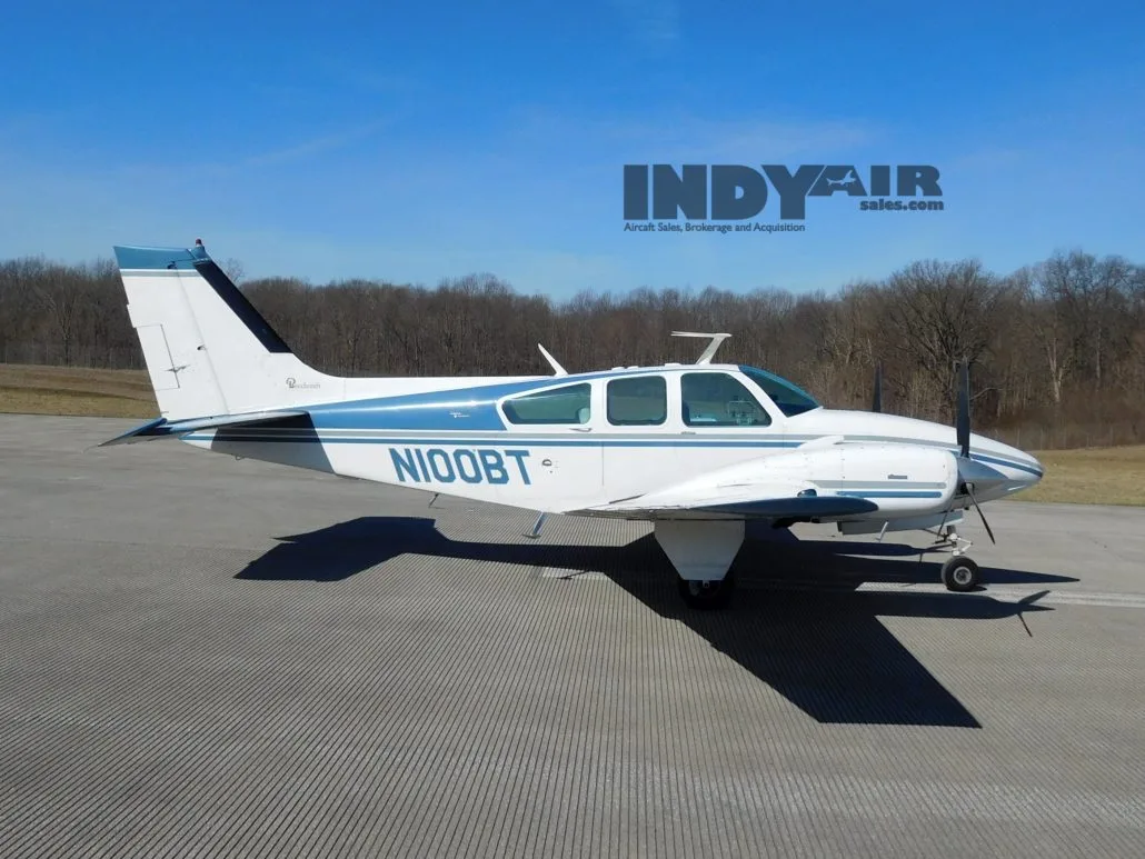 Exterior view of a 1966 Beech C55 Baron - N100BT Aircraft.