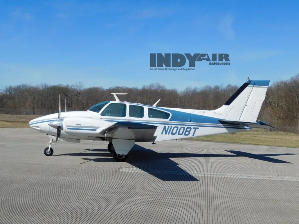 Exterior view of a 1966 Beech C55 Baron - N100BT Aircraft.