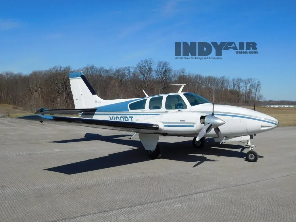 Exterior view of a 1966 Beech C55 Baron - N100BT Aircraft.