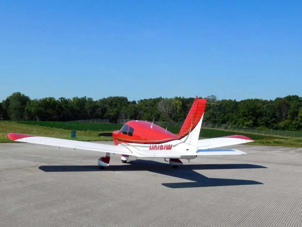 Exterior view of a 1966 Piper Cherokee 235 - N9181W Aircraft.