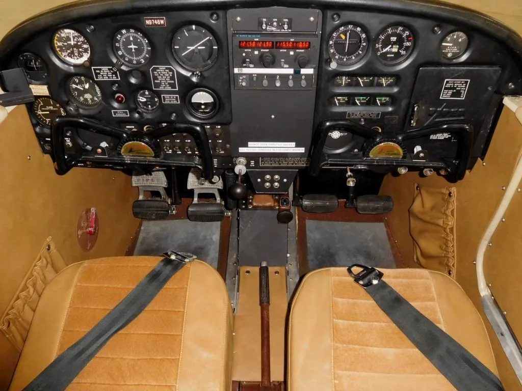 Cockpit and instrument panel of a 1967 Piper Cherokee 140 - N9746W Aircraft.