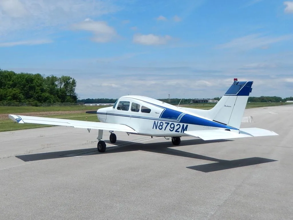 Exterior view of a 1968 Beech A23- N8792M Aircraft.