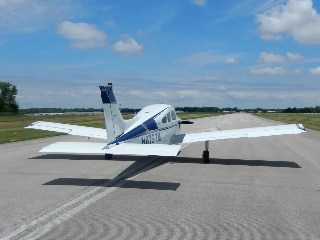 Exterior view of a 1968 Beech A23- N8792M Aircraft.