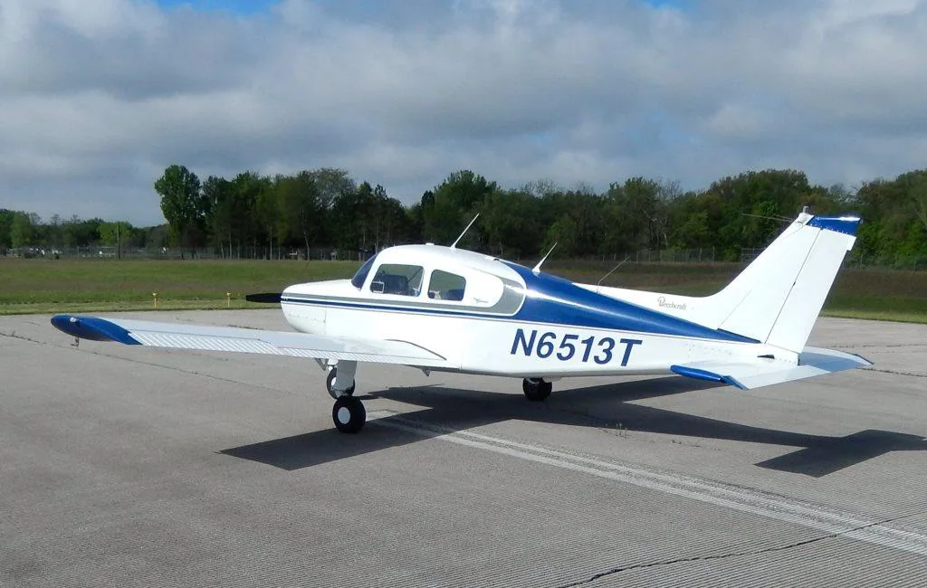 Exterior view of a 1968 Beech Sport III- N6513T Aircraft.