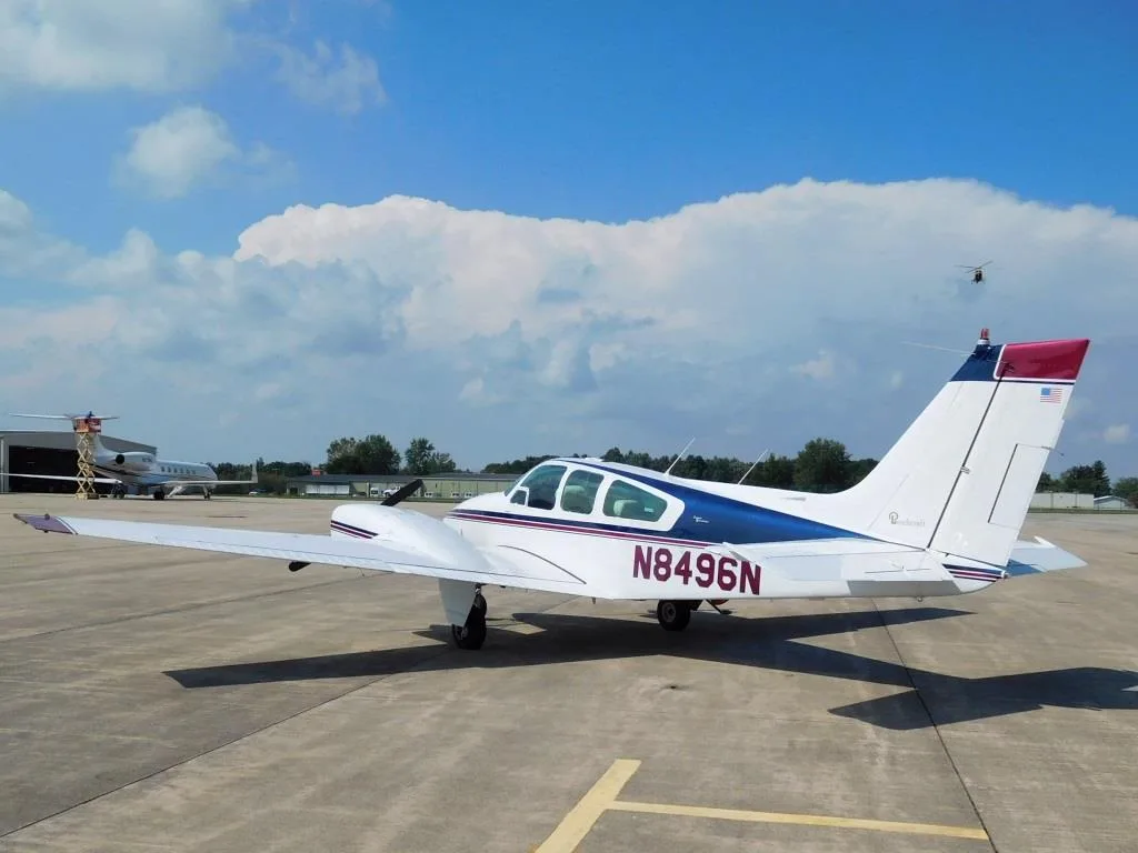 Exterior view of a 1968 Beechcraft B55 Baron - N8496N Aircraft.