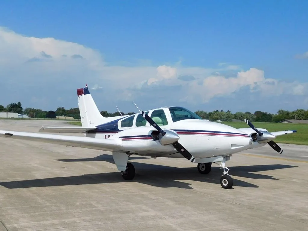 Exterior view of a 1968 Beechcraft B55 Baron - N8496N Aircraft.