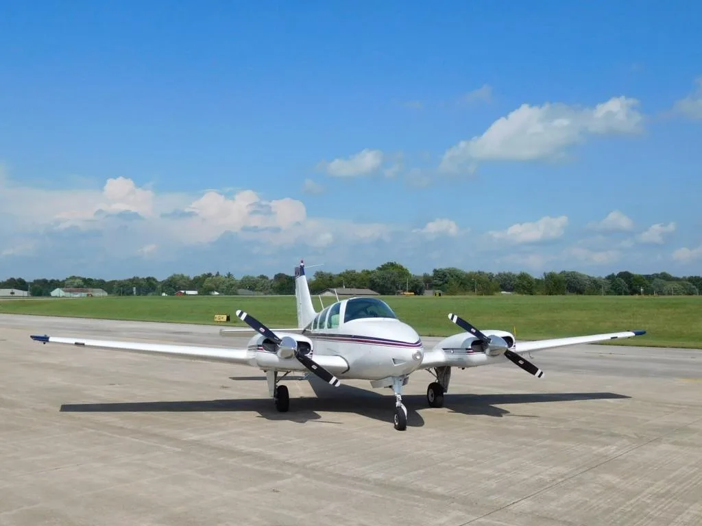 Exterior view of a 1968 Beechcraft B55 Baron - N8496N Aircraft.