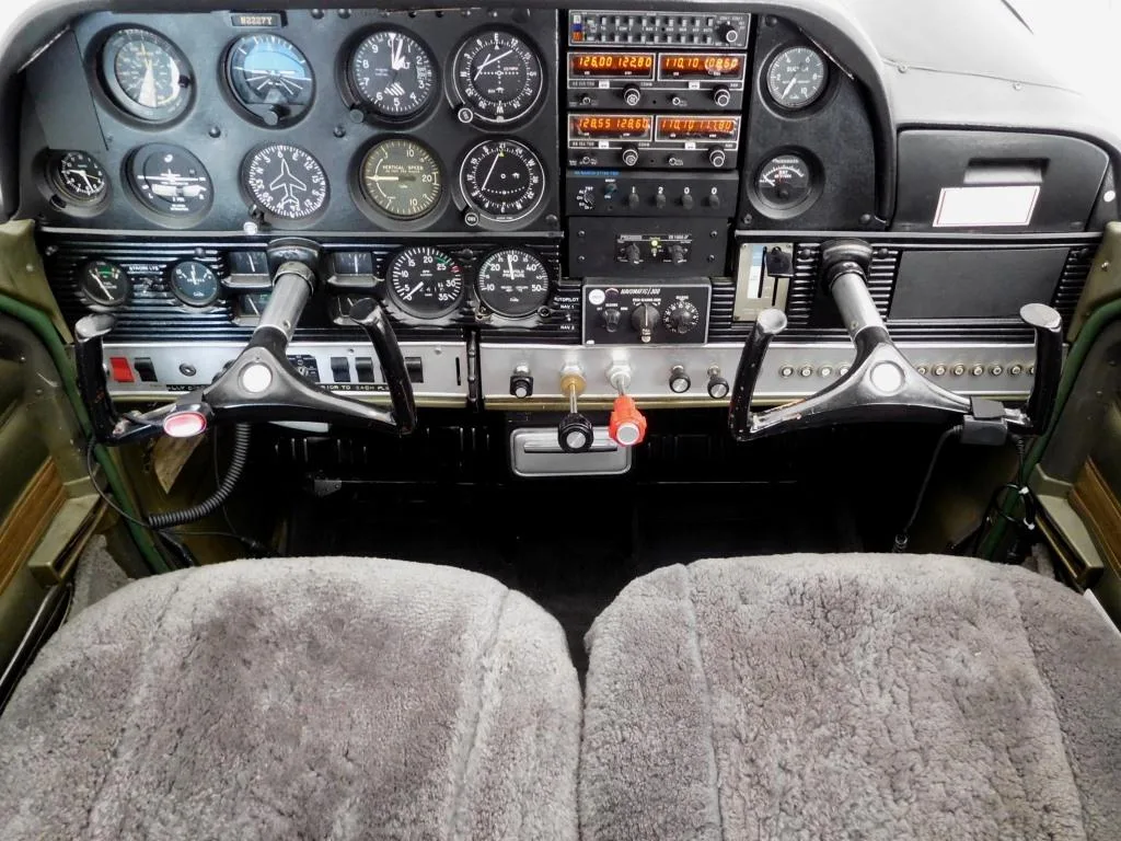 Cockpit and instrument panel of a 1968 Cessna 177 Cardinal - N2227Y Aircraft.
