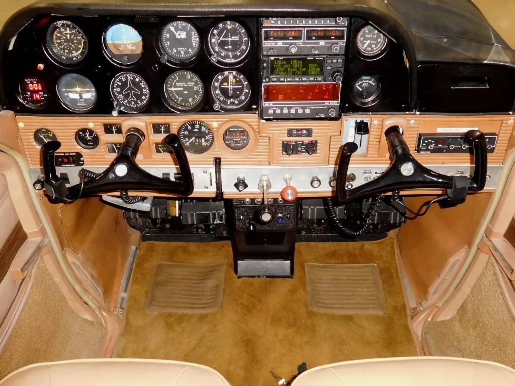 Cockpit and instrument panel of a 1968 Cessna 177 - N651EC Aircraft.