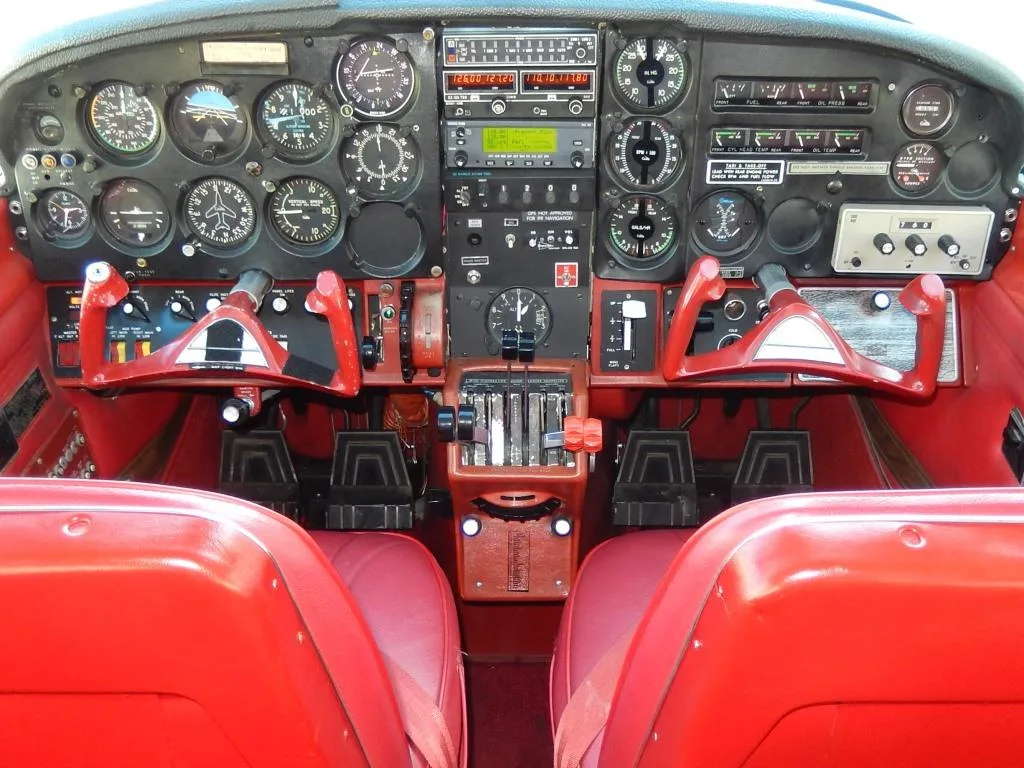 Cockpit and instrument panel of a 1968 Cessna 337C- N2645S Aircraft.
