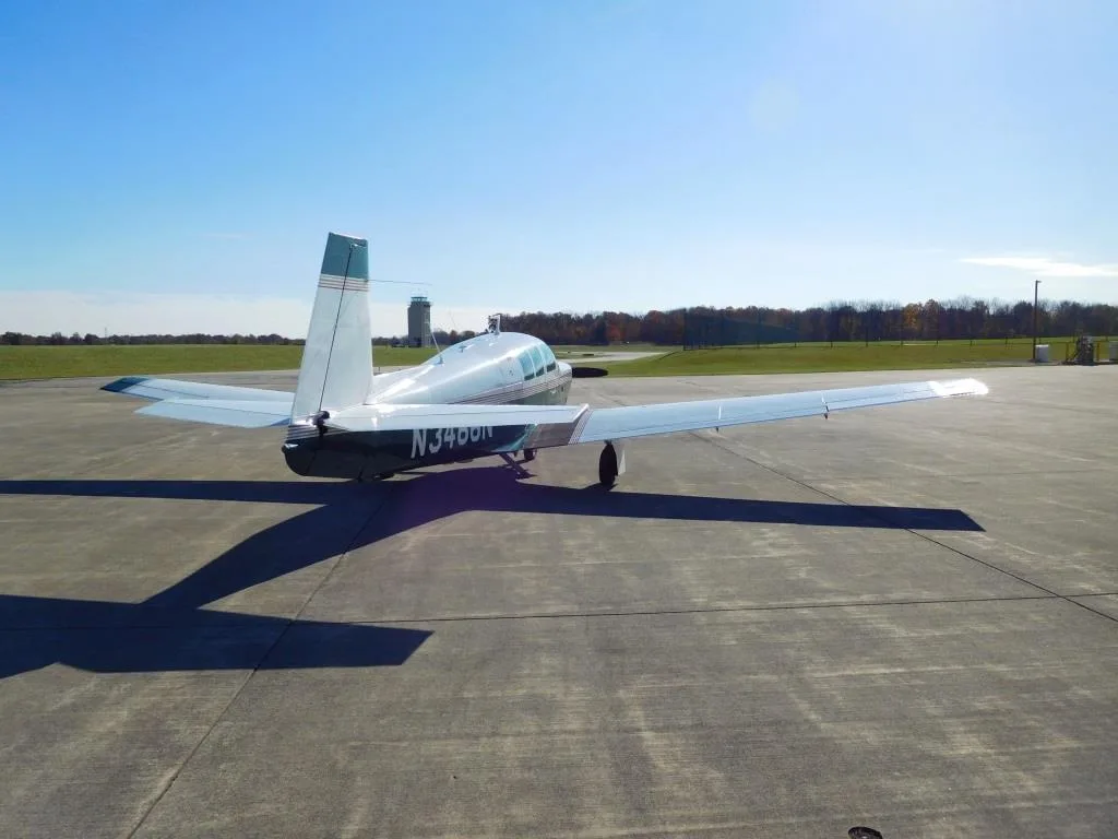 Exterior view of a 1968 Mooney M20 F- N3486N Aircraft.
