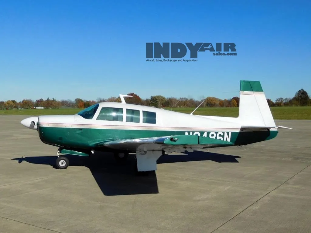 Exterior view of a 1968 Mooney M20 F- N3486N Aircraft.
