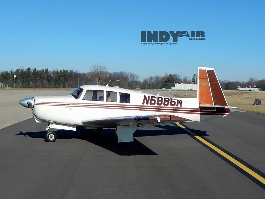 Exterior view of a 1968 Mooney M20G- N6886N Aircraft.