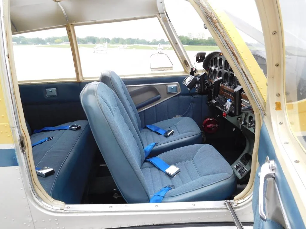 Cockpit and instrument panel of a 1968 Piper Arrow - N7493J Aircraft.