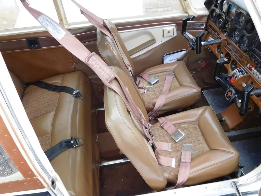 Cockpit and instrument panel of a 1968 Piper Cherokee 180 - N5227L Aircraft.