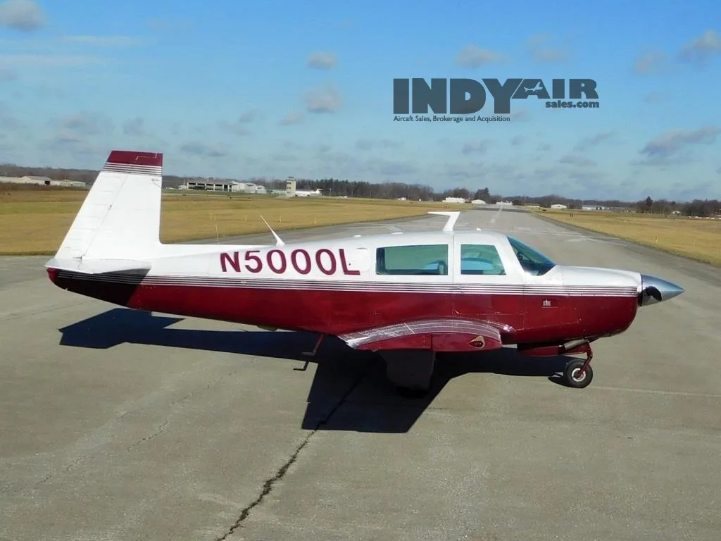 Exterior view of a 1969 Mooney M20F- N5000L Aircraft.