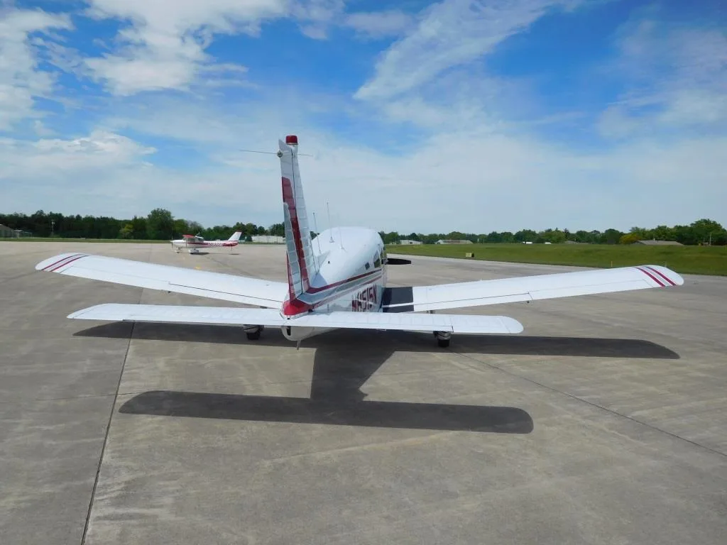 Exterior view of a 1973 Piper Ccherokee 180 Challenger - N8515N Aircraft.