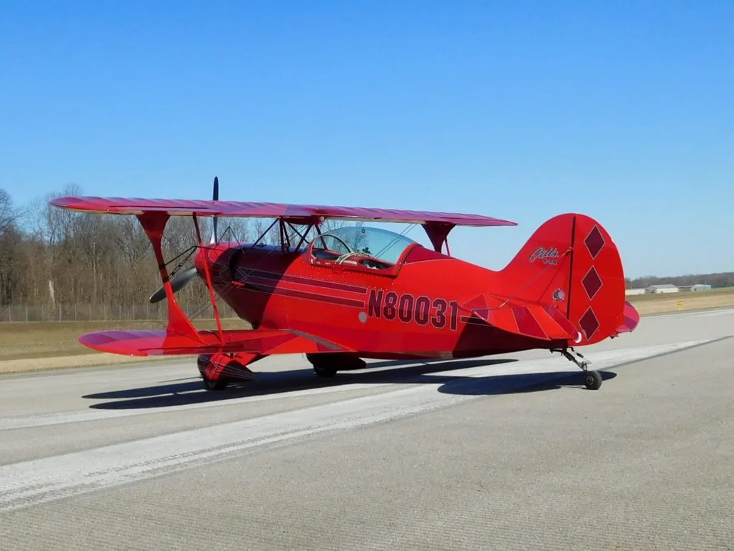 Exterior view of a 1973 Pitts S-2A - N80031 Aircraft.
