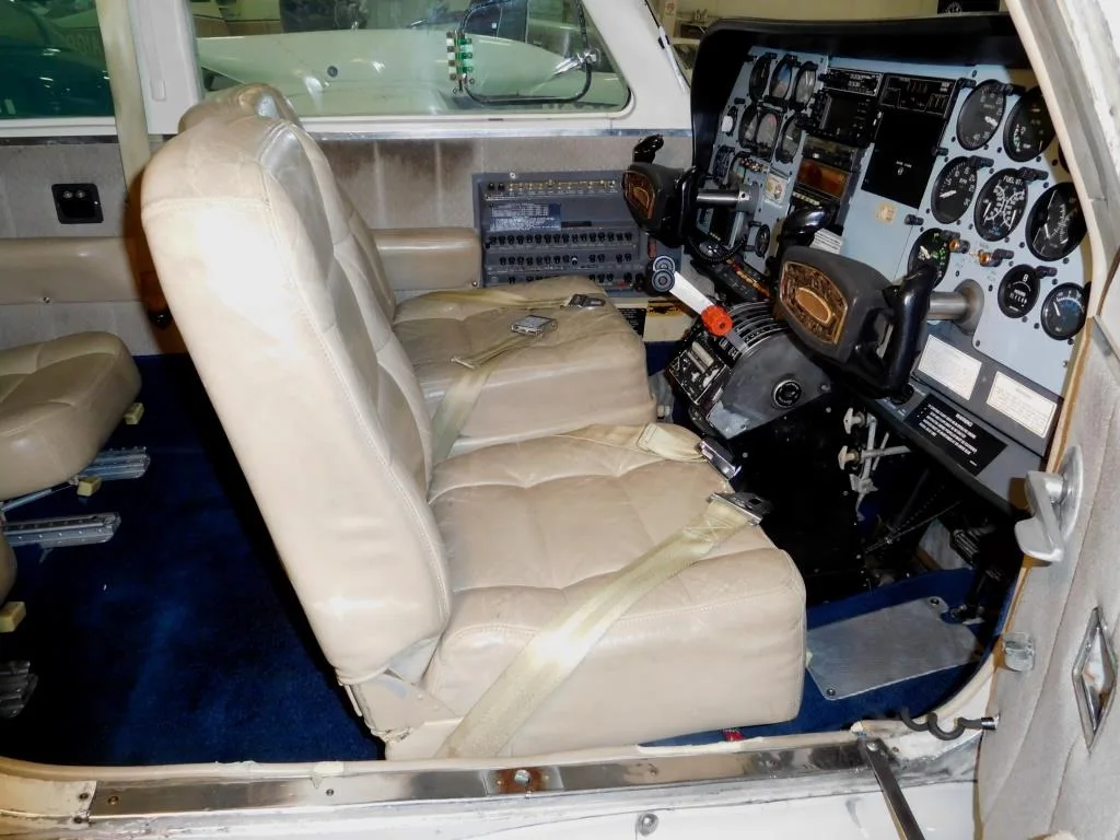 Cockpit and instrument panel of a 1974 Cessna 310Q- N718MA Aircraft.