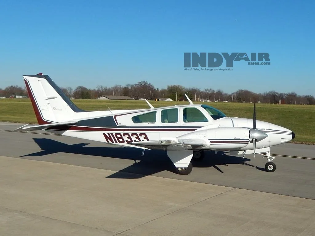 Exterior view of a 1977 Beechcraft E55 Baron- N18333 Aircraft.