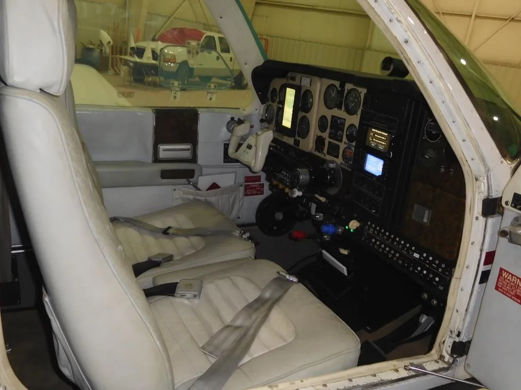 Cockpit and instrument panel of a 1977 Beechcraft V35B - N77XF Aircraft.