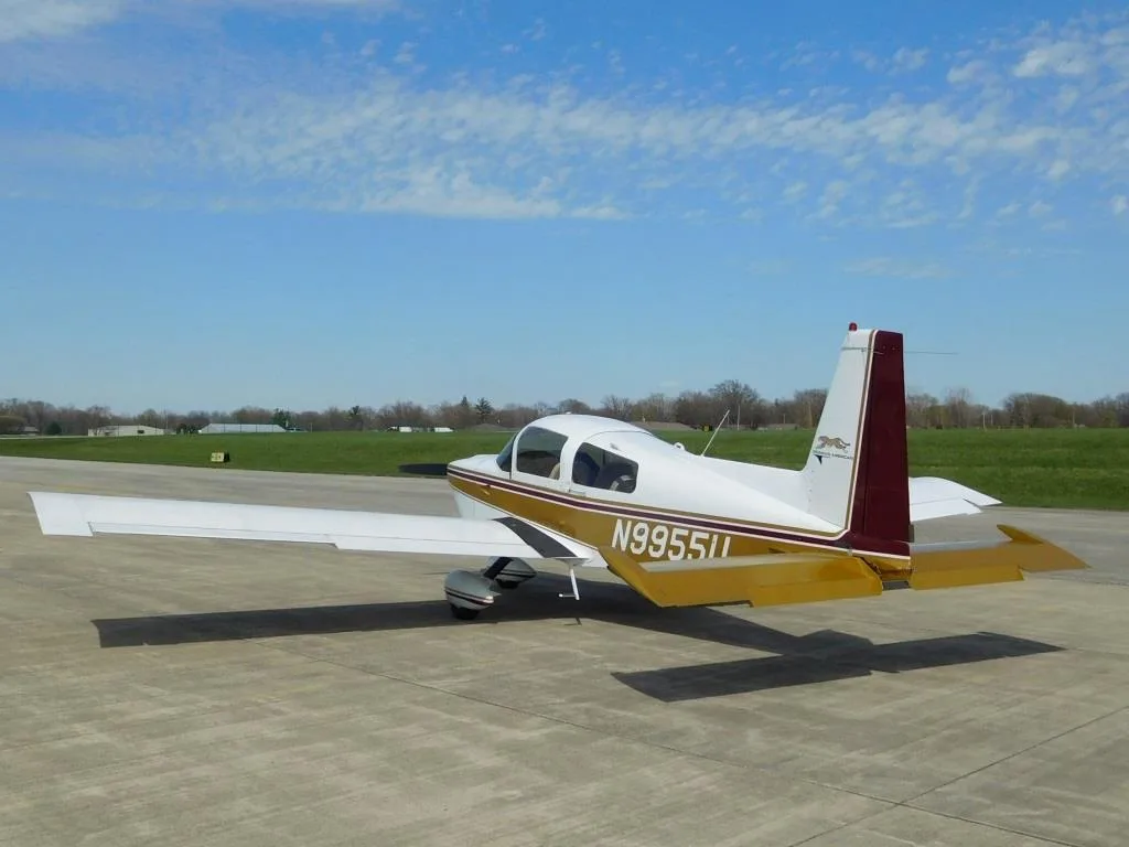 Exterior view of a 1977 Grumman Cheetah - N9955U Aircraft.